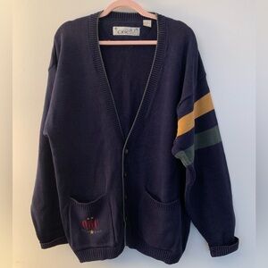 RARE Vintage 90s NFL Quarterback Club Video Game Promotional Cardigan Size Small